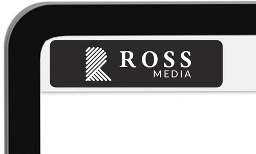 Closeup of logo placement.